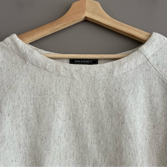 Ann Everett Women's Oversize Top High Low Natural Lagenlook Coastal Linen M ** - Picture 2 of 13